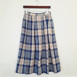 Vintage Wyndham Union Made Pleated Plaid Midi Skirt 10
